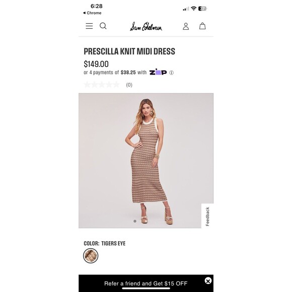 NWT Anthropologie SAM EDELMAN WOMEN S PRESCILLA Stripe KNIT MIDI DRESS‎ STRETCH - Picture 1 of 16